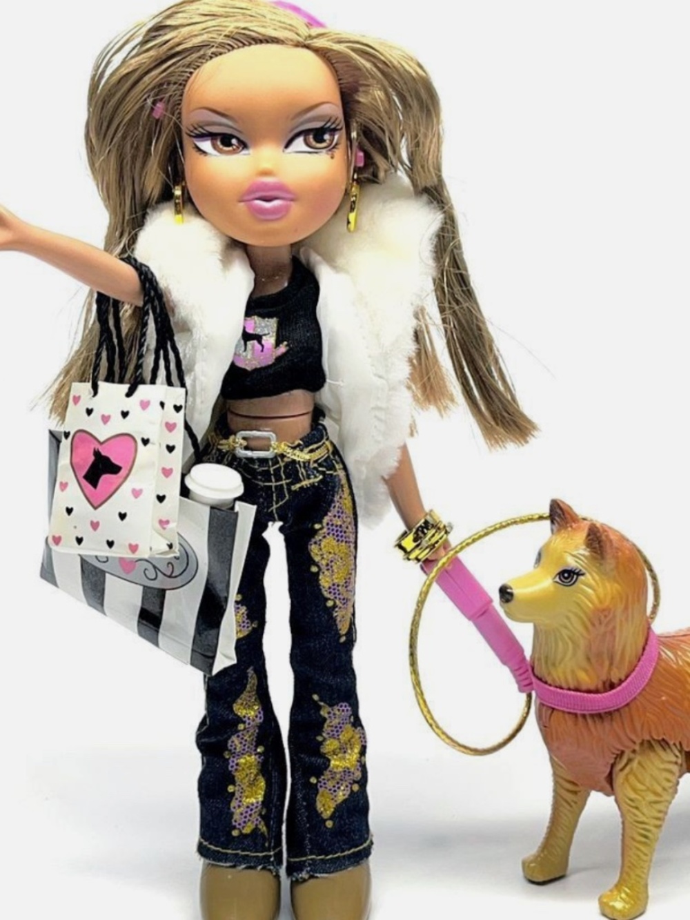 RARE 2001 Jasmine Walking Doll with Dog Set – 100% Working, all accessories